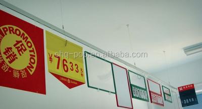 China Supermarket / Ceiling Supermarket Poster Hanger Aluminum Railing System for sale