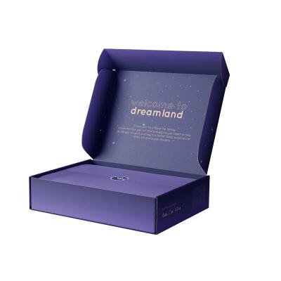 China Recycled Materials Mailing Box Purple Mailing Box Custom Mailing Box With Inserts Envelope for sale