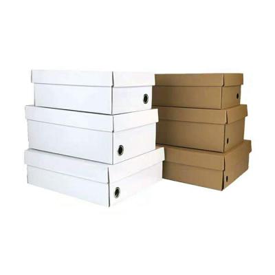 China Cheap Recycled Materials Factory Price Custom Printing Your Own Logo Kraft Paper And White Corrugated Shoe Box for sale