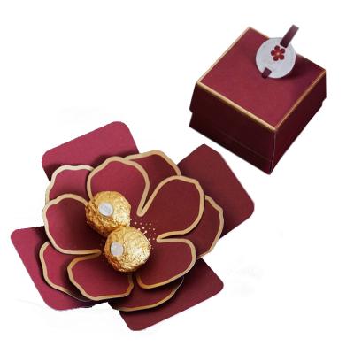 China Small Mini Square Lash Flower Pastry Candy Tea Bag Materials Custom Food Recycled Chinese Paper Wedding Gift Thank You Candy Cardboard Box Storage for sale