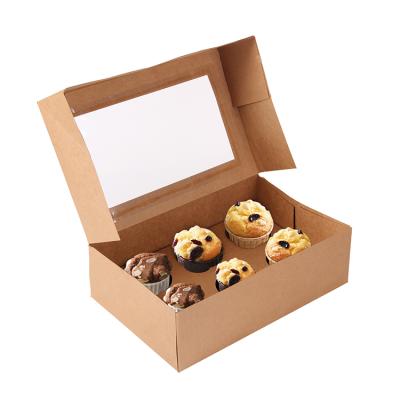 China Recyclable White Plain Paper Cupcake Box , Custom Printed Cupcake Gift Box With Pet Window for sale