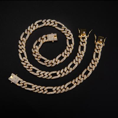 China New Fashion Hiphop Men's Bling Link Chain Men's Miami Hip Hop Cuban Necklace for sale