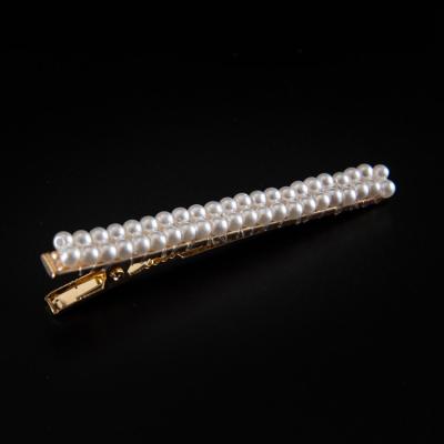 China European and American style wholesale custom women's barrette hair accessories slide handles pearl clip hairpin for sale