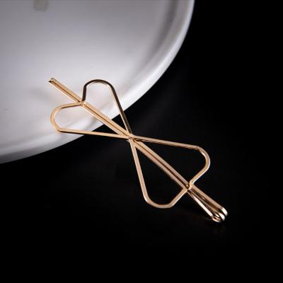 China Fashion simple fashion iron top arc rectangular women's geometric hairpin hairpin accessories for sale