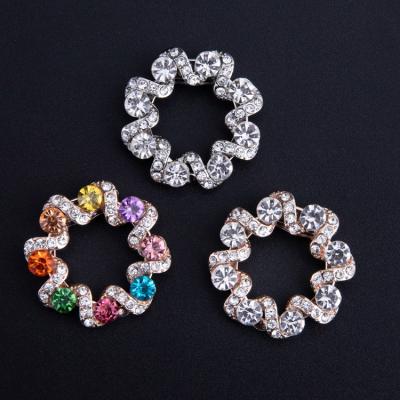 China OEM design popular decorative rhinestone alloy crfat silk scarf brooches buckles for gift for sale