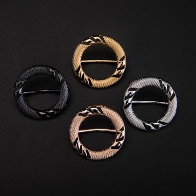 China Popular 3.8cm Scarf Clip Buckles Decorative Round Fashion Scarf Clip Fashion Women Scarf Clip Pin Buckle for sale