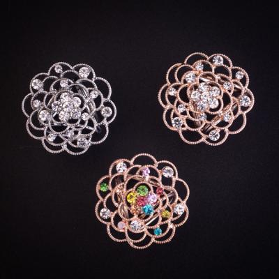 China Popular Decorative Extra Rose Bridal Flower Jewelry Rhinestone Brooch For Wedding for sale