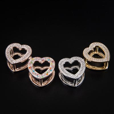 China 2022 Romantic New Trend Hip Hop Jewelry Alloy Rhinestone Heart Ring For Decoration for sale