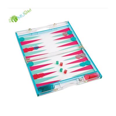 China YumuQ Colorful Acrylic Backgammon Board Game Set 16.5