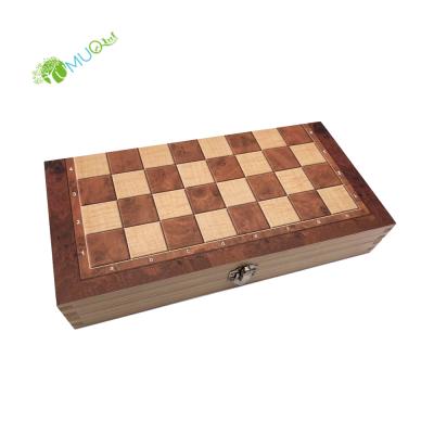 China YumuQ Magnetic Wooden Wooden Chess Board Game Set, Portable Travel Chess Set with Folding Board for Kids and Adults for sale