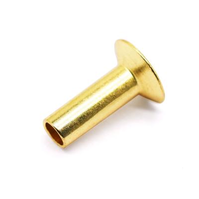 China Industry Low Moq Copper Rivets Head Brass Countersunk Semi-Tubular Rivets for sale