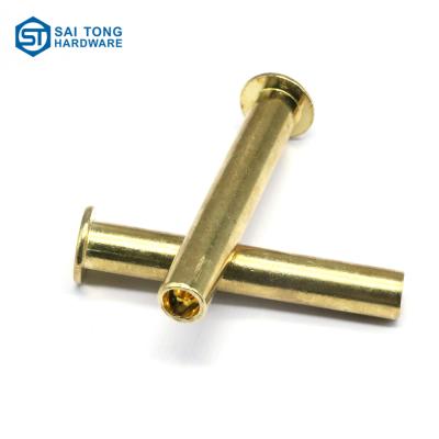 China Custom Copper Rivets Brass Flat Head Industry Manufacturer Low MOQ Semi Tubular Rivets for sale