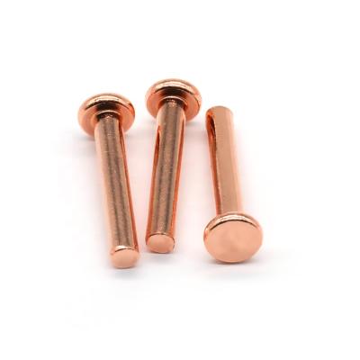 China Wholesale Price Hot Sale Red Copper Flat Head Factory Industry Solid Rivets for sale