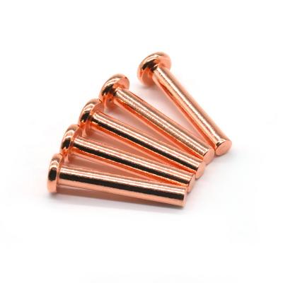 China Industry Factory Direct Sale Customized Remaches 20Mm 30Mm Red Copper 40Mm Solid Flat Head Rivets for sale