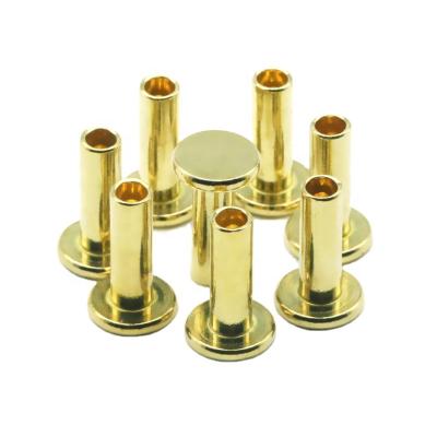 China Low Moq Industry Copper Rivet Semi Tubular Brass Rivets for sale