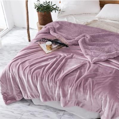 China Anti Static Ready To Ship Cool Colors Plush Blanket Heavy Plush Flannel Throw Blanket for sale