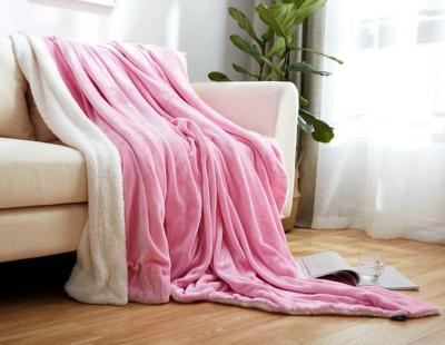 China Sofa Bed Flannel Blanket Customized Plush Sherpa Anti-Static Throw Blanket Soft Warm Comfortable Colors for sale