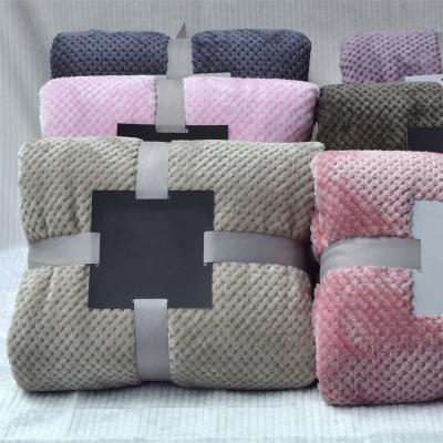 China Textured Anti-pilling Honeycomb Plush Throw Blanket Flannel Fleece Throw Blanket For Sofa Couch for sale