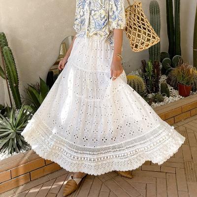 China New fashion women's breathable girls Europe and America hot sale long dress solid color big edge skirt for sale