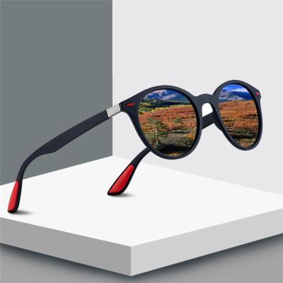 China Private Label UV400 Men Driving Fashionable Brand Cycling Sunglasses Black Round Retro Sun Glasses for sale