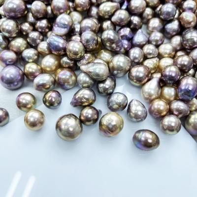 China Ediosn Baroque Loose Pearls Nucleated Natural Metallic Color Freshwater Pearl 11-12mm Freshwater Pearl for sale