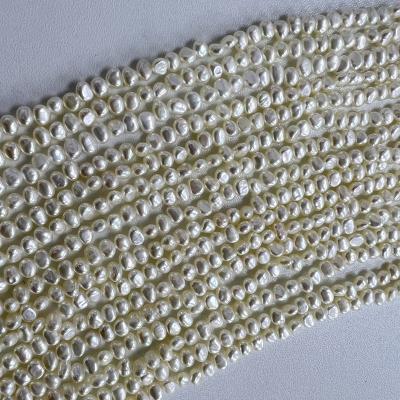 China Natural Freshwater Pearl 3-4mm Freshwater Pearl Baroque Keshi Pearl Strand Wholse for sale