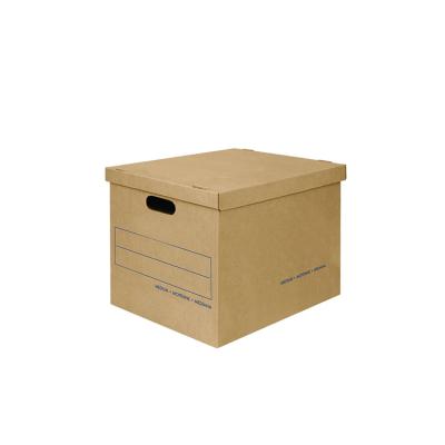 China Recycled Materials Corrugated Archive Office File Cardboard Storage Box With Lids for sale