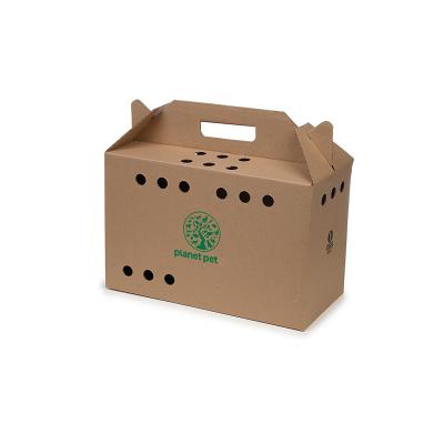 China Recycled Materials Pet Transport Box Custom Printing Corrugated Pet Carrier for sale