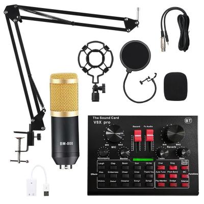 China Professional Studio Bm800 Condenser Multiple Effects Studio Equipment For Japan Live Authentic Audio Interface Usb Cards Microphone Professional Sound Card for sale