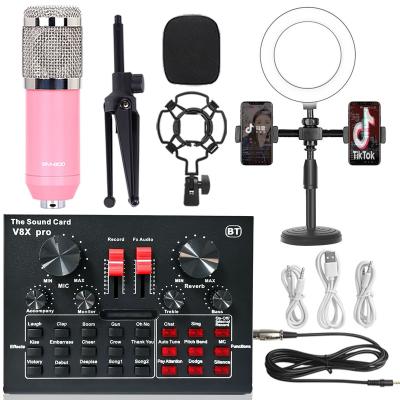 China Professional Bm800 Studio Condenser Multiple Sounds To Pro Usb Microphone Professional Podcasting Mixer With Cards Audio Interface For Live Streaming Sound Card for sale