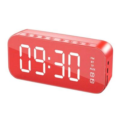 China Wireless Charger For Mobile Phone 2021 New Fashion S5 Mirror Digital BT Alarm Clock Speaker For Bedroom for sale