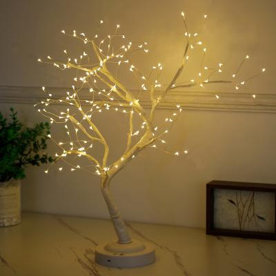 China Residential With Lights USB LED Tree Lamp String Lights Artificial Tree Bonsai Table Light for sale