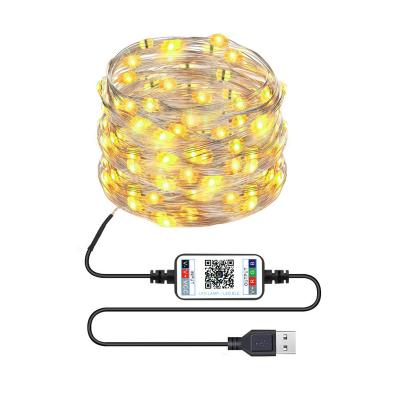 China SHAPE RGB Christmas LED String Lights Outdoor App Control Waterproof Fairy Lights for Tree Bedroom Decor Holiday Lighting for sale