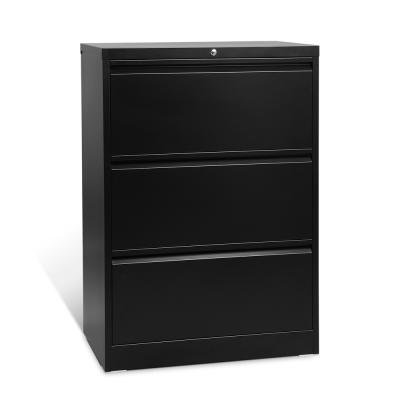 China Modern Black Steel Storage Furniture 3 Drawer File Cabinet Vertical Steel File Cabinets With Locking Storage Metal Price for sale