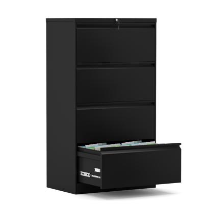 China Modern Black Office A4 Filing Cabinet Steel Documents 4 Drawers File Cabinets Storage Documents Furniture for sale