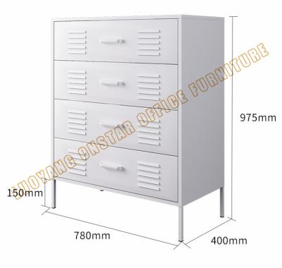 China Traditional Modern Home Furniture Dining White Black Metal Storage Cabinet 4 Drawer Furniture for sale