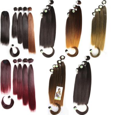 China New OEM Color Curl Fiber Kit Weft Synthetic Wig Bundle Hair Extensions Set Hair Bundles and Closure Set for sale