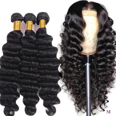 China Deep Wave 10-28inch Bundles Natural Color 1B Virgin Human Hair 7A Deep Wave Curly Extensions Hair Extension Vendors for sale