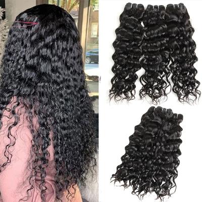 China Double-Layer Mechanism Hair Weave Water Wave Natural Curly Double Drawn Hair Extension Vendors Bundle 8A Brazilian Hair Extensions for sale