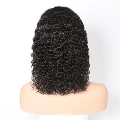 China Fast Water Wave Gate Shipping New Water Wave Brazilian Short Curly Hair Lace Frontal Wigs for sale