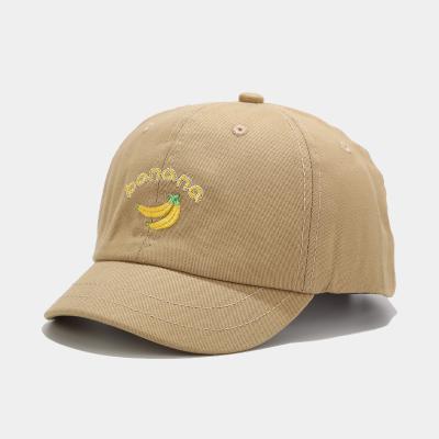 China COMMON Make My Own Embroidered Patch Small Size Short Brim Beige Boys Girls Dad Hat for sale