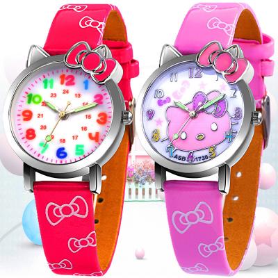 China SB0029 Children Low Price Kids Watches Digital Watch For Girls With Cat Bow Charm Cheap Student Watch for sale