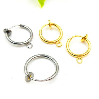 China Painless 316L Stainless Steel Ear Clip 11/13/15 Mm Earring Without Hole Ear Clip Jewelry Findings DLPJ023 for sale