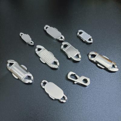 China ZZCP009 Stainless Steel Clasp For Chain Bracelet Square Lobster Clasp Links Findings For Jewelry Making for sale