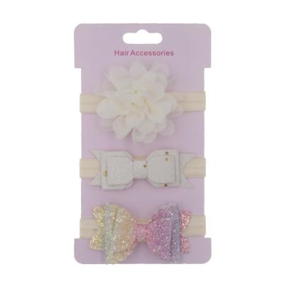 China RTS057-066 European and American style kids newborn infant super stretchy headbands and soft hair bands glitter baby bows for sale