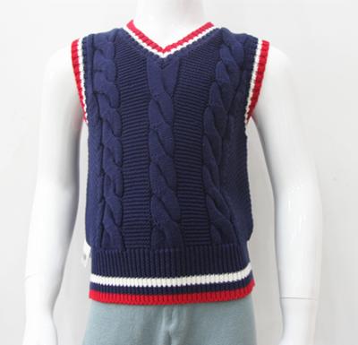 China Breathable Baby Sweater / Baby Boy British Style V-Neck Knit Vest for sale