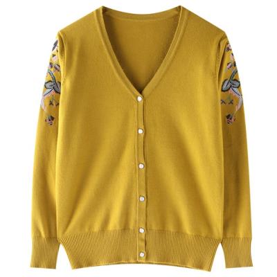 China New Styles Winter Autumn Anti Shrink Long Sleeves Knit Embroidered Cardigans Sweater for sale