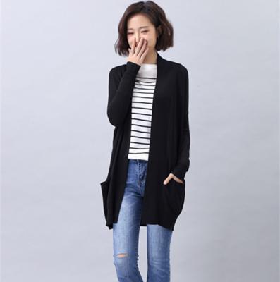 China Anti-pilling 2020 Latest Womens Knitted Long Sleeve Black Sweater Stylish Cardigan For Ladies for sale