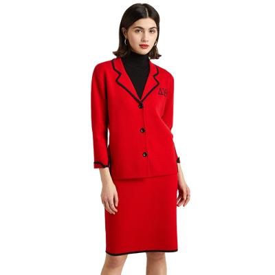 China Anti-wrinkle fashion design office lady business coat women red skirt suit 2020 new for sale