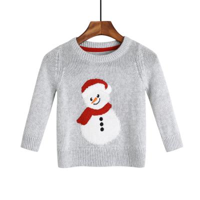 China Anti-Wrinkle Kids Jacquard Patterns Snowman Christmas Boys Knitting Sweaters Knitting Patterns Cartoon Oatterns Kids Sweater for sale